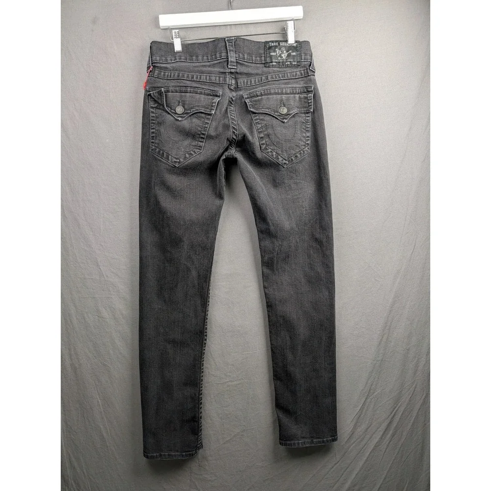 True Religion Mens Rocco Skinny Jeans Black Gray Wash Size 32 Denim Pants